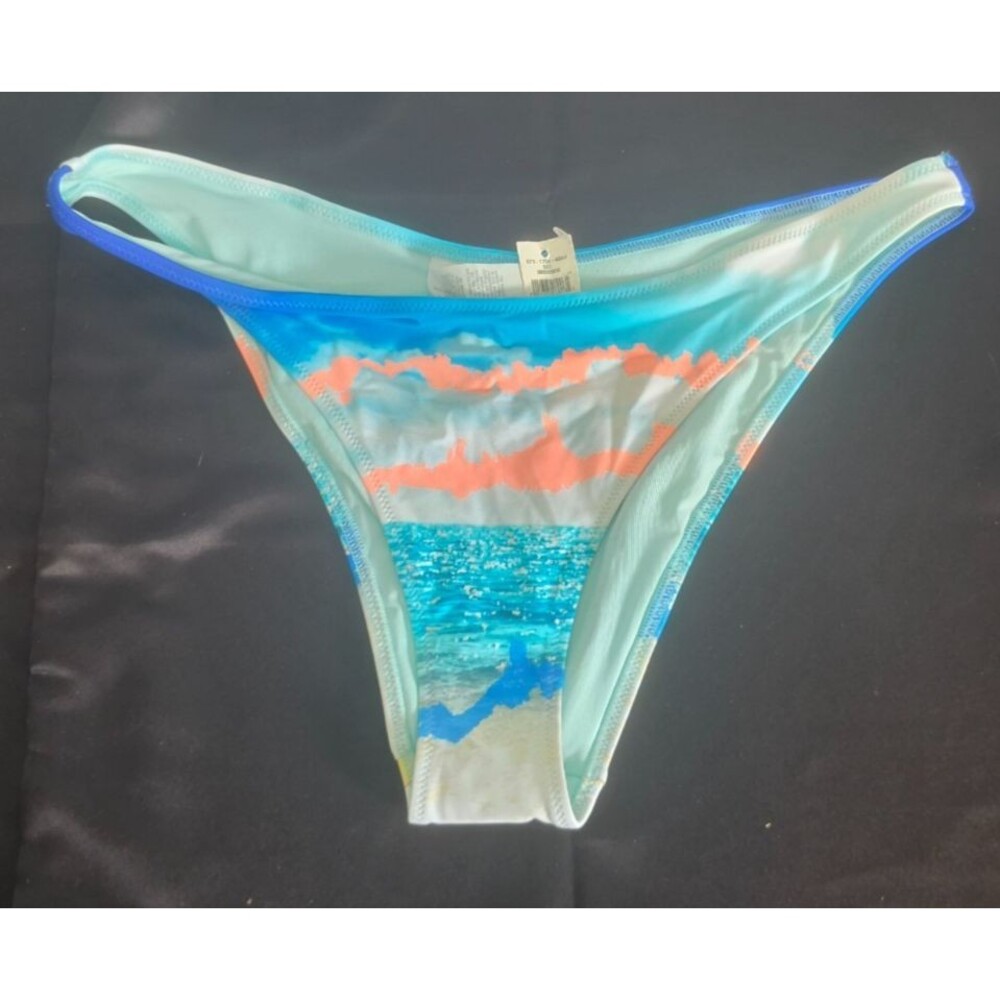 Aerie Blue Water Beach Scene Cheeky Swim Bathing Suit Bottom L Large New